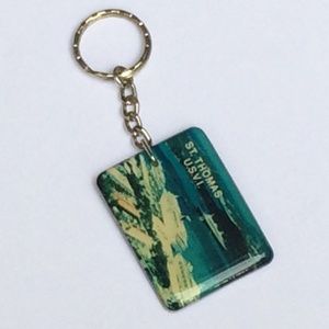 Retro St. Thomas U.S Virgin Island Photos on both sides Unisex Keychain